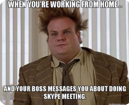 Chris Farley with hair standing up on end